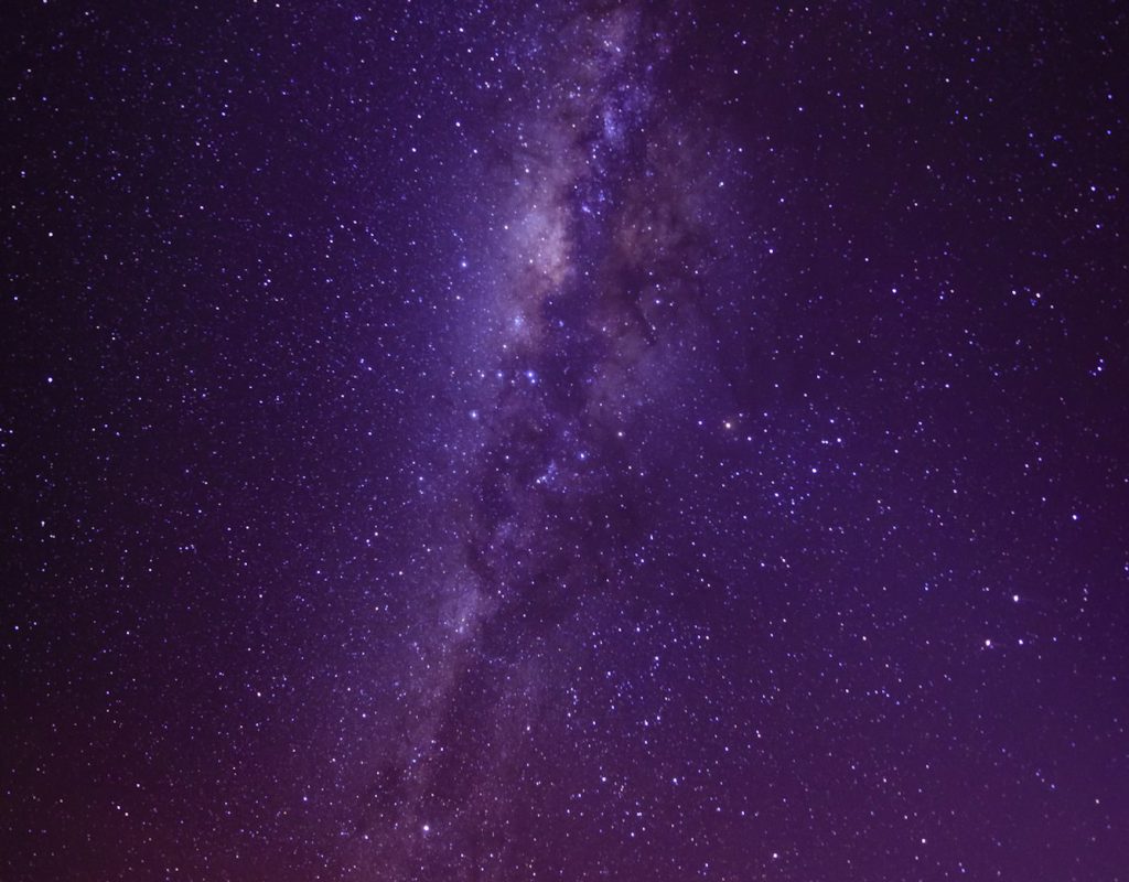 Milky Way galaxy in starry night sky